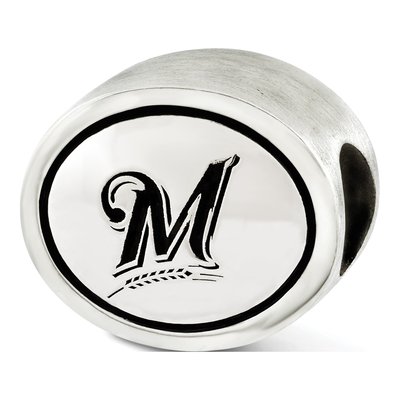 Sterling Silver Milwaukee Brewers Antiqued Bead – view 2