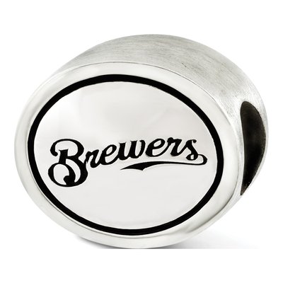 Sterling Silver Milwaukee Brewers Antiqued Bead