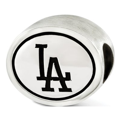 Sterling Silver LA Dodgers Antiqued Bead – view 2
