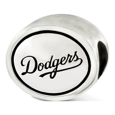 Sterling Silver LA Dodgers Antiqued Bead