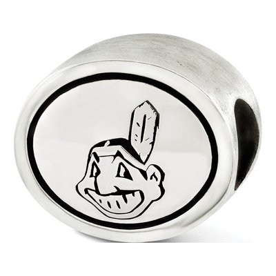 Sterling Silver Cleveland Indians Antiqued Bead – view 2
