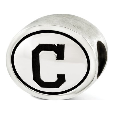Sterling Silver Cleveland Indians Antiqued Bead