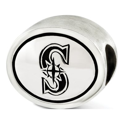 Sterling Silver Seattle Mariners Antiqued Bead – view 2