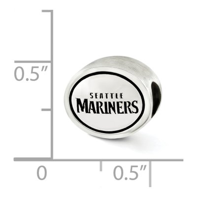 Sterling Silver Seattle Mariners Antiqued Bead – view 3