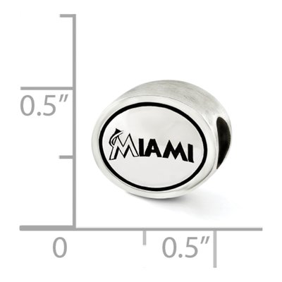 Sterling Silver Miami Marlins Antiqued Bead – view 3