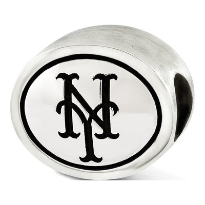 Sterling Silver NY Mets Antiqued Bead – view 2