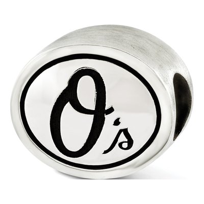 Sterling Silver Baltimore Orioles Antiqued Bead – view 2