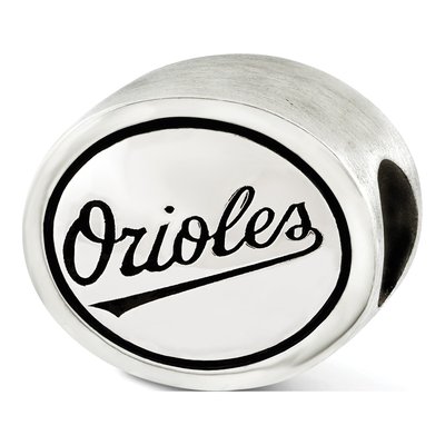 Sterling Silver Baltimore Orioles Antiqued Bead