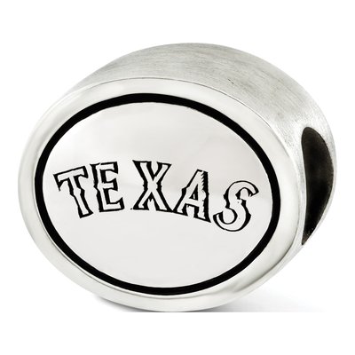 Sterling Silver Texas Rangers Antiqued Bead