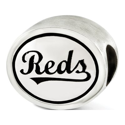 Sterling Silver Cincinnati Reds Antiqued Bead