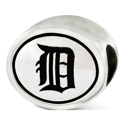 Sterling Silver Detroit Tigers Antiqued Bead – view 2