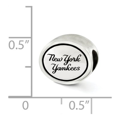 Sterling Silver NY Yankees Antiqued Bead – view 3
