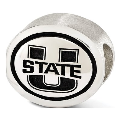 Sterling Silver Utah State Antiqued Bead