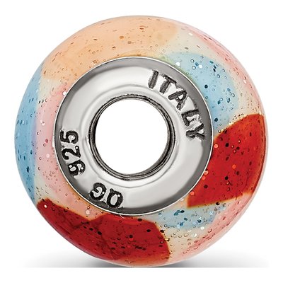 Sterling Silver Glitter Glass Bead – view 3