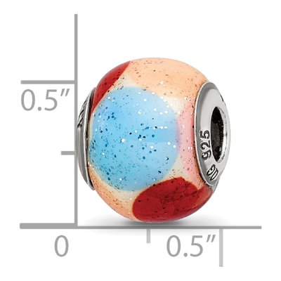 Sterling Silver Glitter Glass Bead – view 5