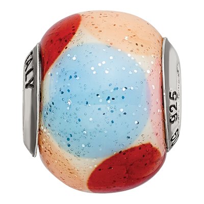 Sterling Silver Glitter Glass Bead – view 6