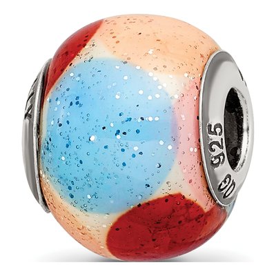 Sterling Silver Glitter Glass Bead