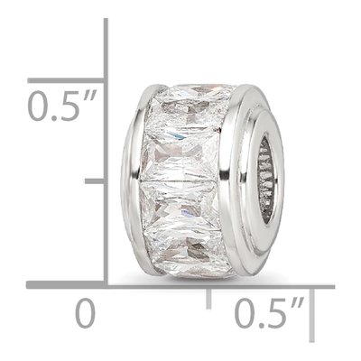 Sterling Silver CZ Clear Bead – view 5