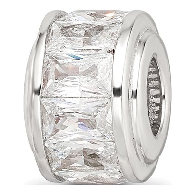 Sterling Silver CZ Clear Bead