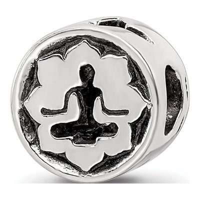 Sterling Silver Yoga Lotus Bead
