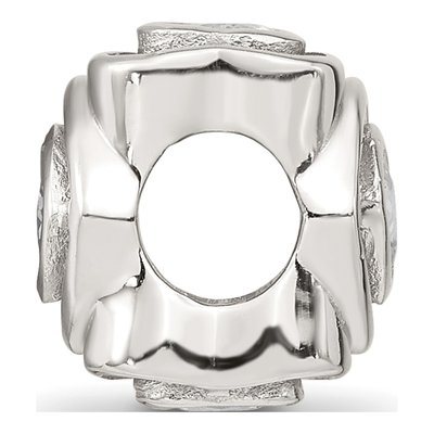 Sterling Silver CZ Clear Heart Bead – view 3
