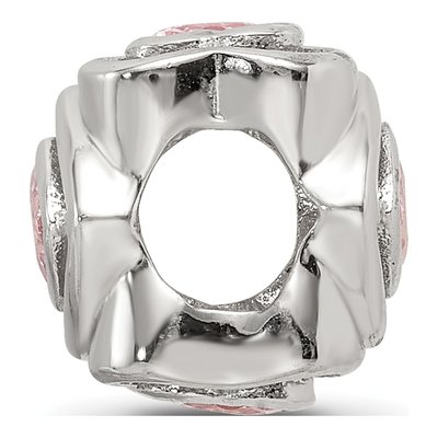 Sterling Silver CZ Heart Bead – view 3