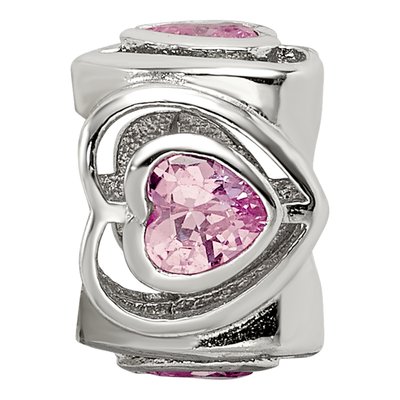 Sterling Silver CZ Heart Bead – view 4