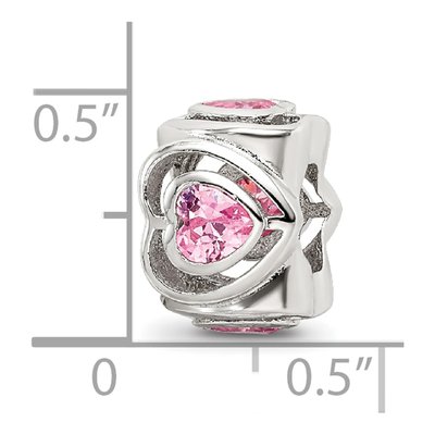 Sterling Silver CZ Heart Bead – view 6