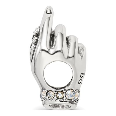 Sterling Silver Crystal Mother Child Bead – view 3