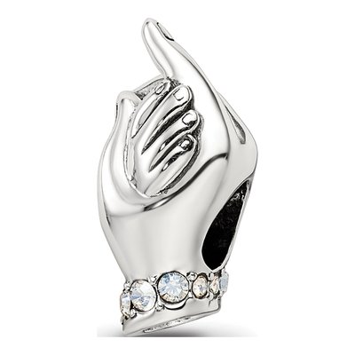 Sterling Silver Crystal Mother Child Bead