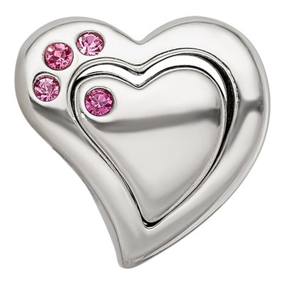 Sterling Silver Crystal Heart Bead – view 4