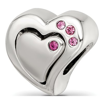 Sterling Silver Crystal Heart Bead – view 5