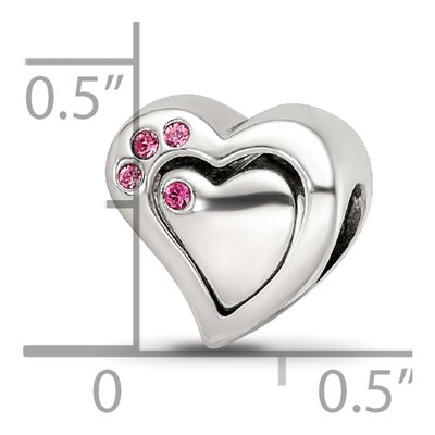 Sterling Silver Crystal Heart Bead – view 6