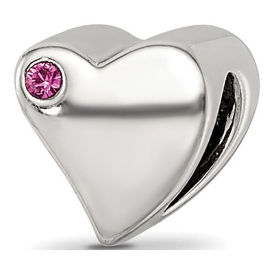 Sterling Silver Crystal Heart Bead – view 7