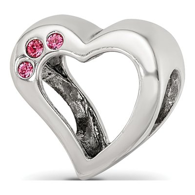 Sterling Silver Crystal Heart Bead – view 8