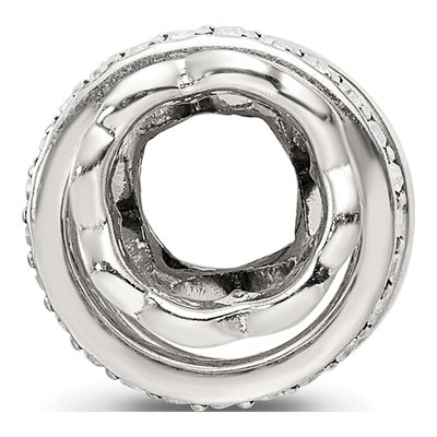 Sterling Silver Crystal Heart Spinner Bead – view 3