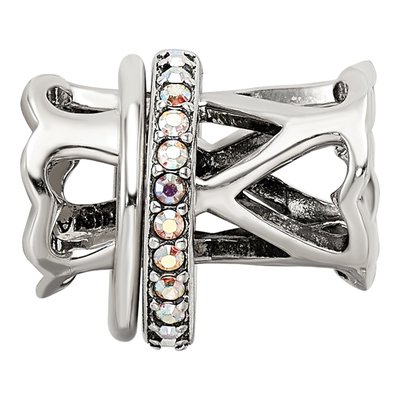 Sterling Silver Crystal Heart Spinner Bead – view 4