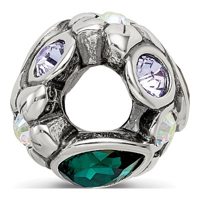 Sterling Silver Crystal Flower Bead – view 3