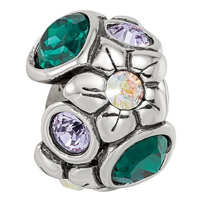 Sterling Silver Crystal Flower Bead – view 4
