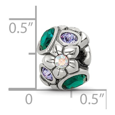 Sterling Silver Crystal Flower Bead – view 5