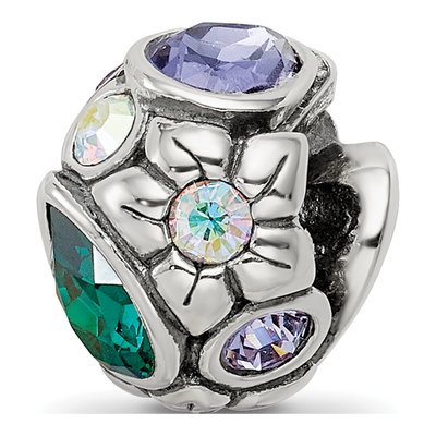 Sterling Silver Crystal Flower Bead – view 7