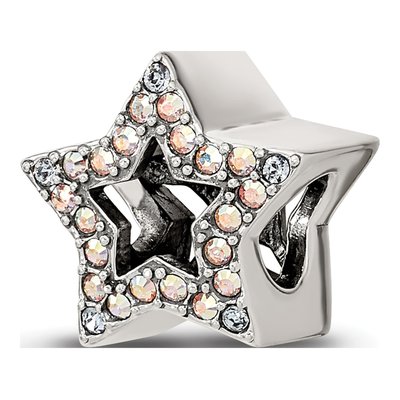 Sterling Silver Crystal Star Bead