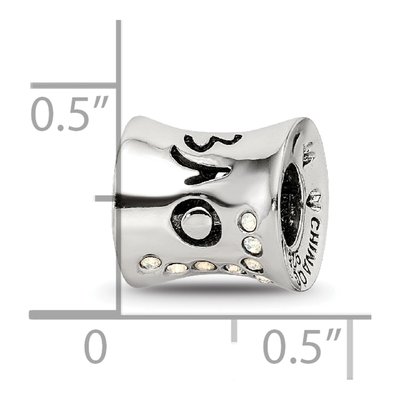 Sterling Silver Crystal Love Bead – view 6