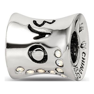 Sterling Silver Crystal Love Bead