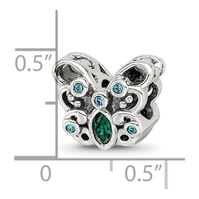 Sterling Silver Crystal Butterfly Bead – view 5