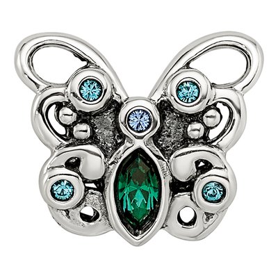 Sterling Silver Crystal Butterfly Bead – view 6