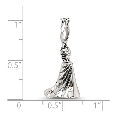 Sterling Silver Crystal Wedding Dress Bead – view 5