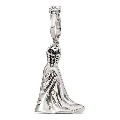 Sterling Silver Crystal Wedding Dress Bead – view 7