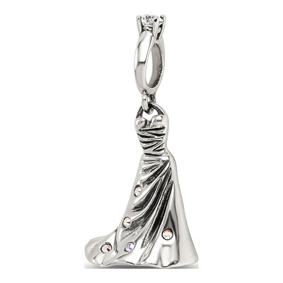 Sterling Silver Crystal Wedding Dress Bead