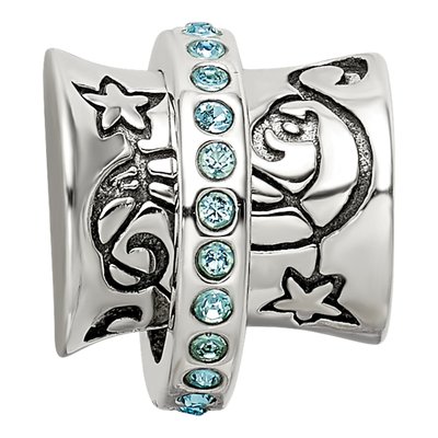 Sterling Silver Crystal Spinner Bead – view 4